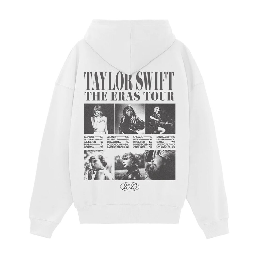 Taylor Swift Eras Tour Collage Hoodie (White)